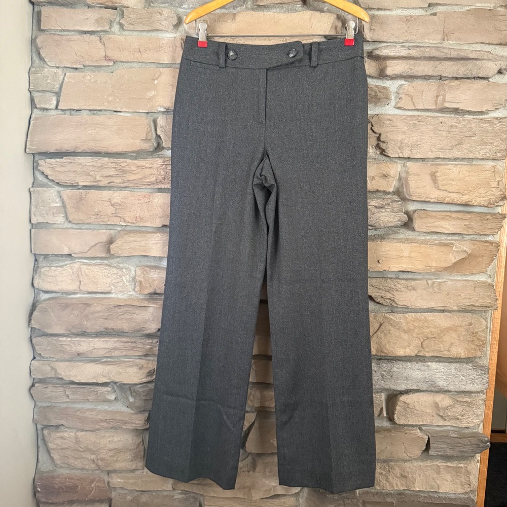 Ann Taylor Womens Gray Wool Cashmere Blend Wide Leg Dress Pants Trousers Size 4 - Picture 1 of 11